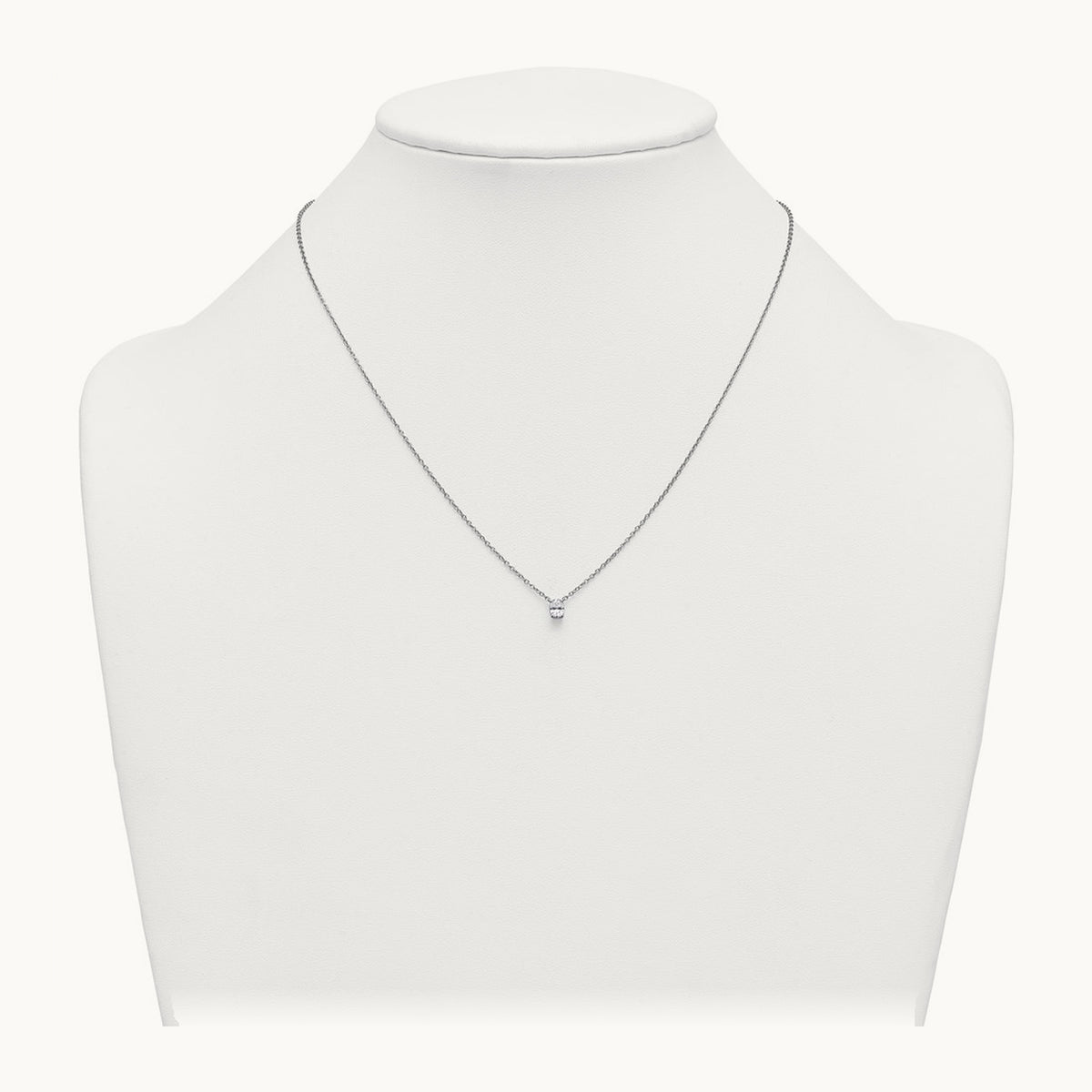 Oval Pendant Necklace, 0.25-4.00 ct tw Lab-Grown Diamond — 1/4 ct, VS (Best), 14K White Gold