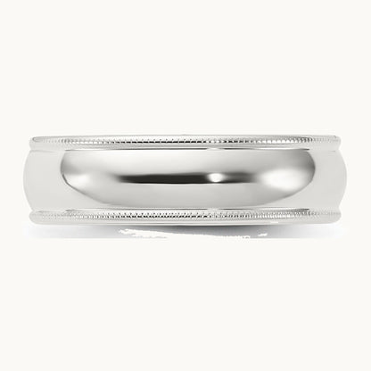 Comfort Fit Half Round Milgrain Band — photo set