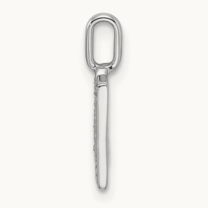 Diamond Letter M Initial Pendant, 14K White Gold