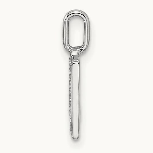 Diamond Letter M Initial Pendant, 14K White Gold