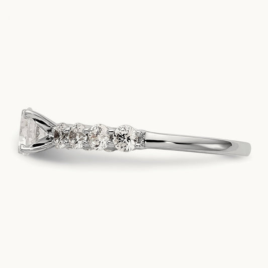 Semi-Mount Peg Set Engagement Ring, 0.75 ct tw Lab-Grown Diamond