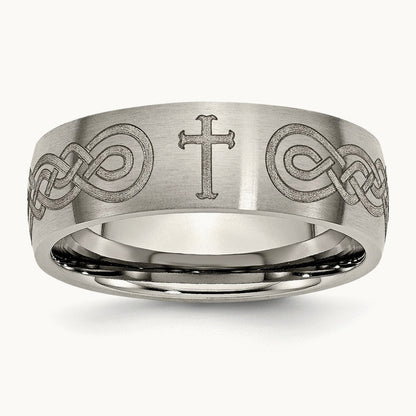 Brushed Cross Laser Design Band — photo set