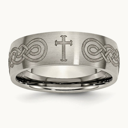 Brushed Cross Laser Design Band — photo set