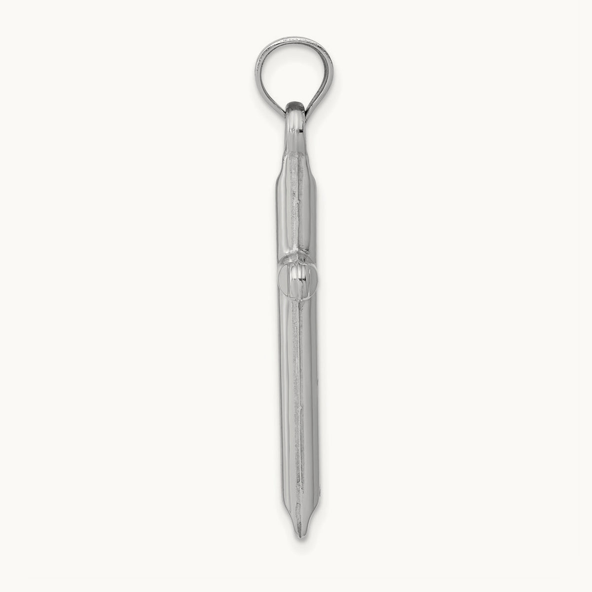 Hollow Cross Pendant, 14K White Gold