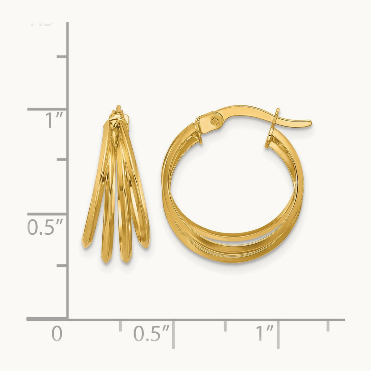 Polished Hoop Earrings, 14K — Leslie's