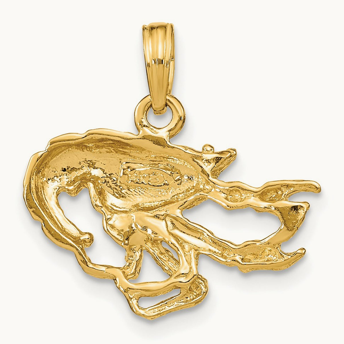 Textured Crawfish Charm, 14K