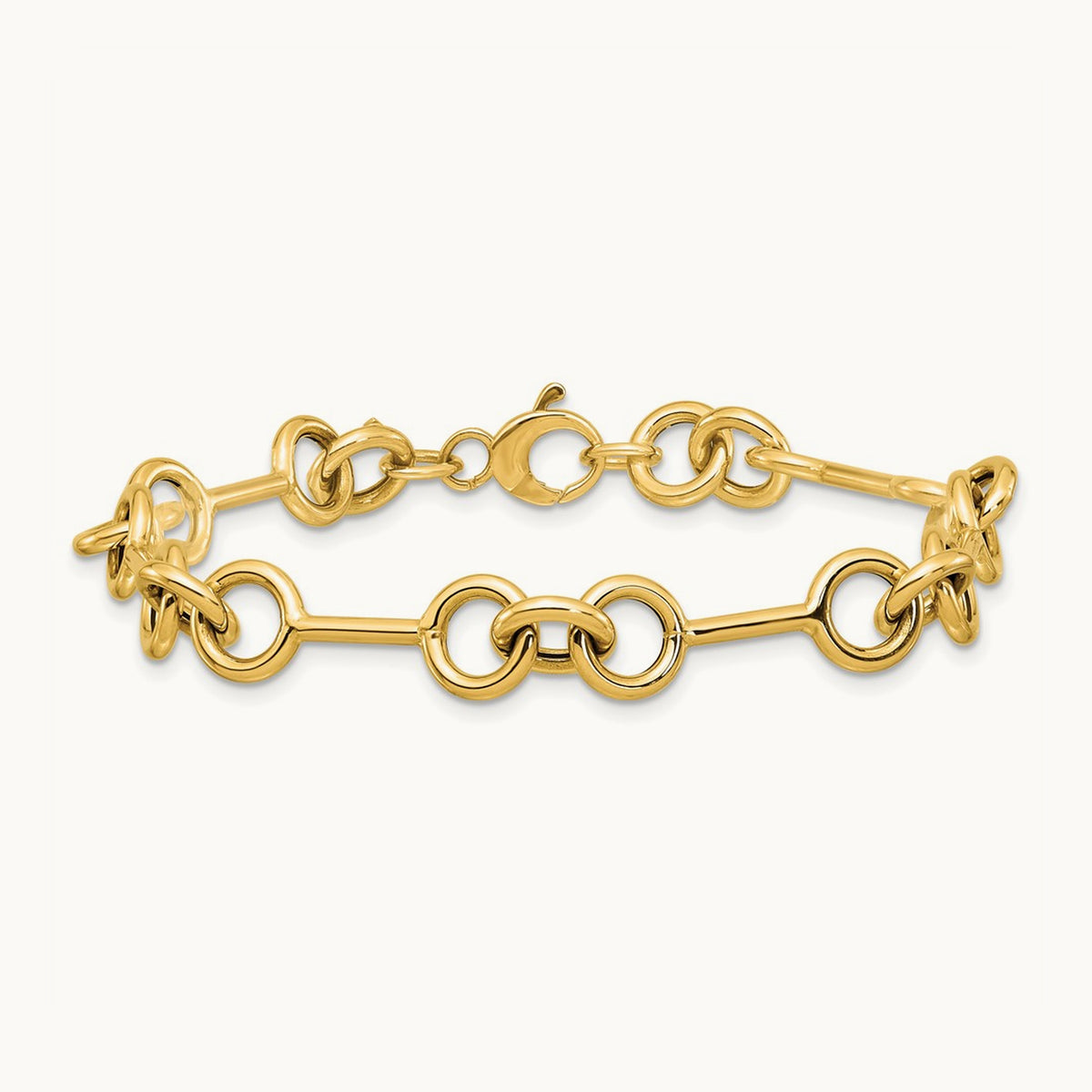 Polished 7.5in Fancy Link Bracelet, 14K