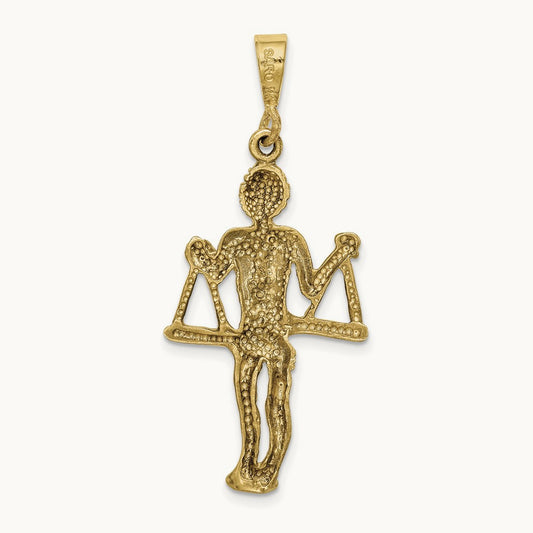 Satin Diamond-cut Libra Zodiac Charm — 42mm