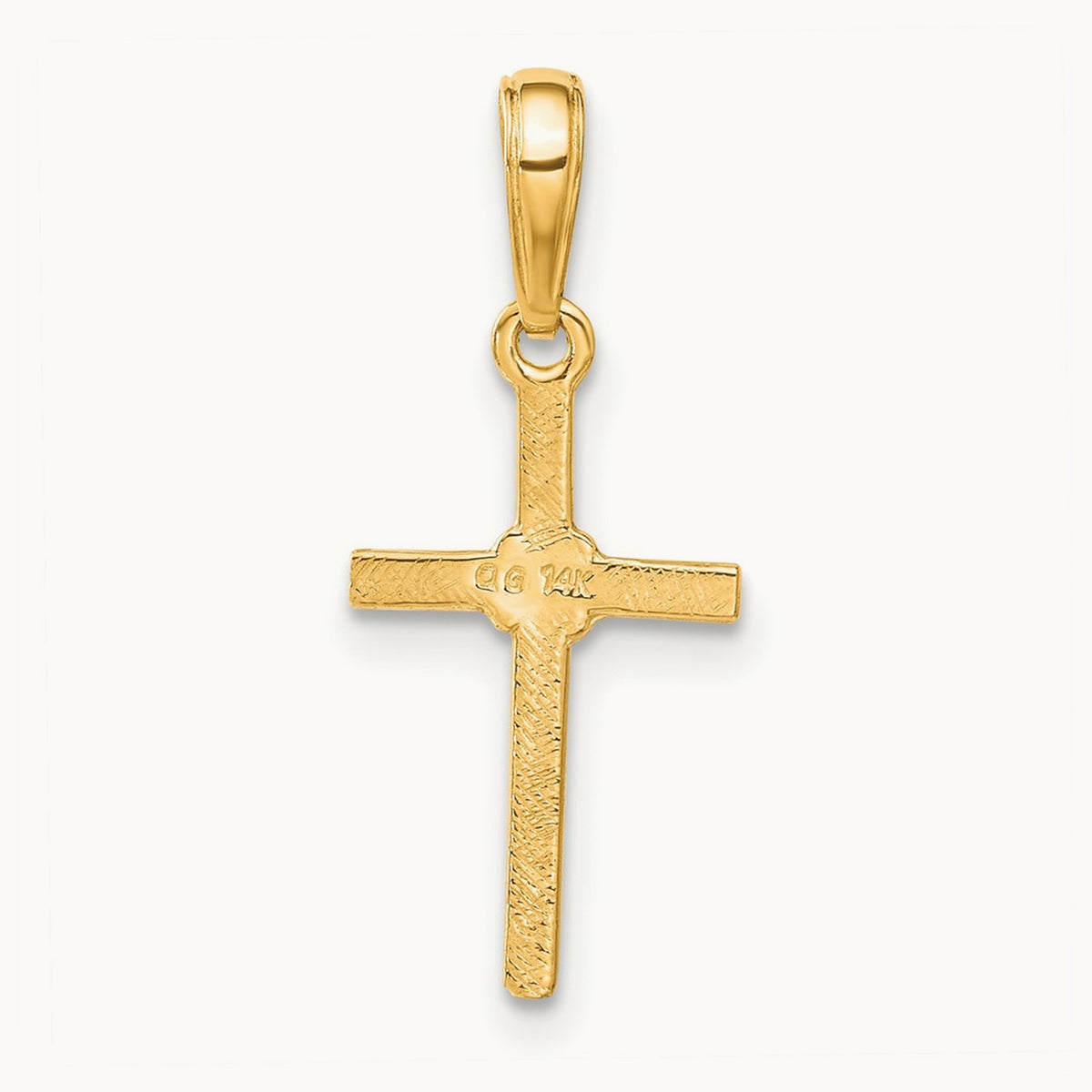 Polished Cross Charm, 14K