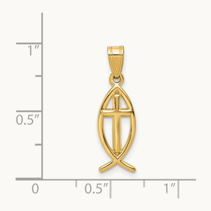 Ichthus Fish Pendant — 25mm