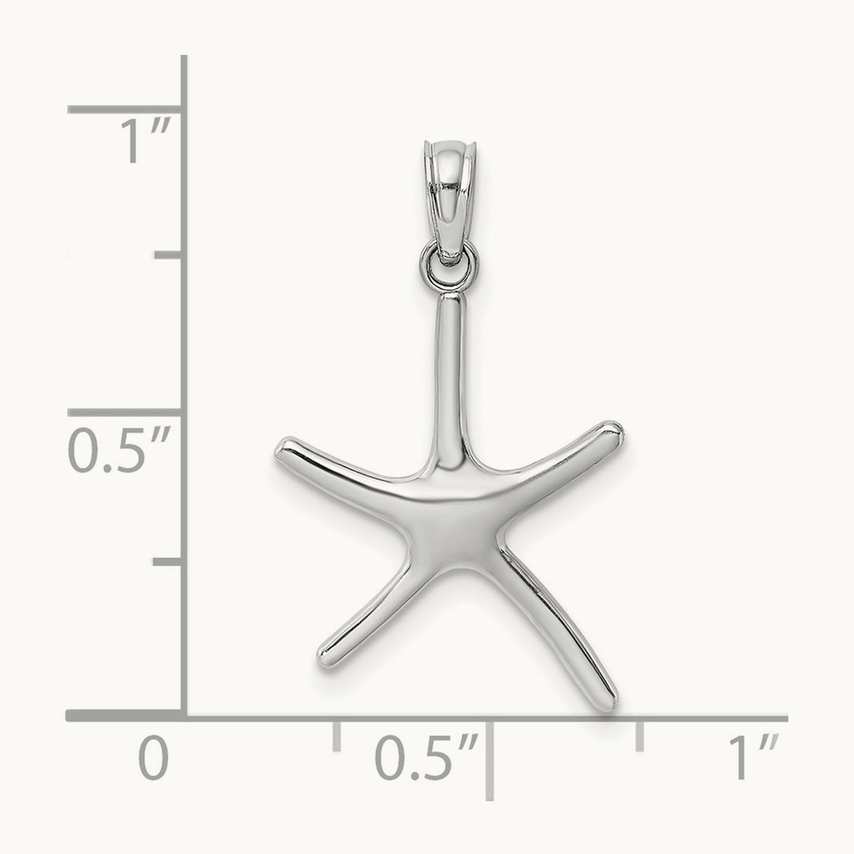 Dancing Starfish Charm — 14K White Gold