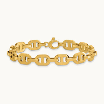 Polished 7.5 Fancy Anchor Link Bracelet, 14K