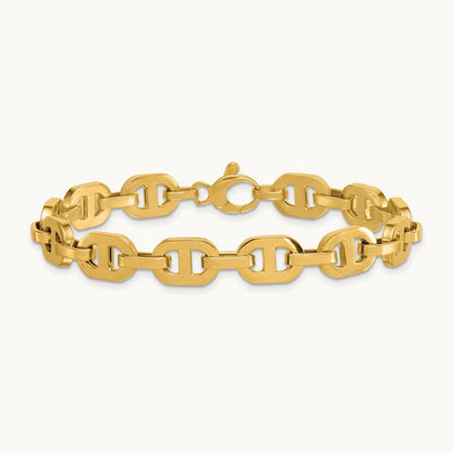 Polished 7.5 Fancy Anchor Link Bracelet, 14K