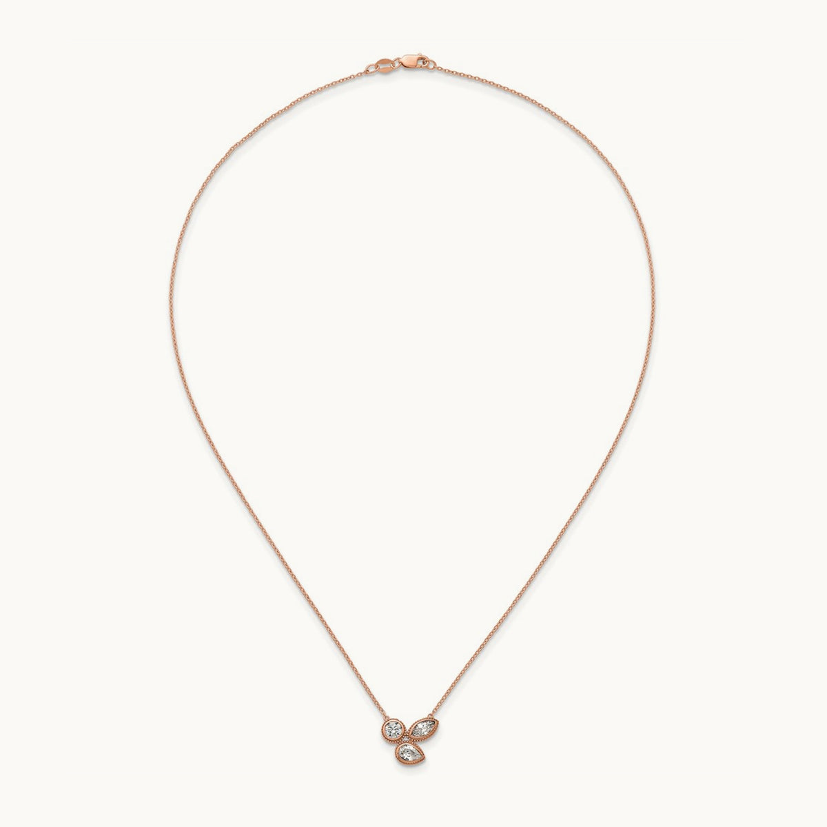 3 Stone Necklace, 1.00 ct tw Lab-Grown Diamond