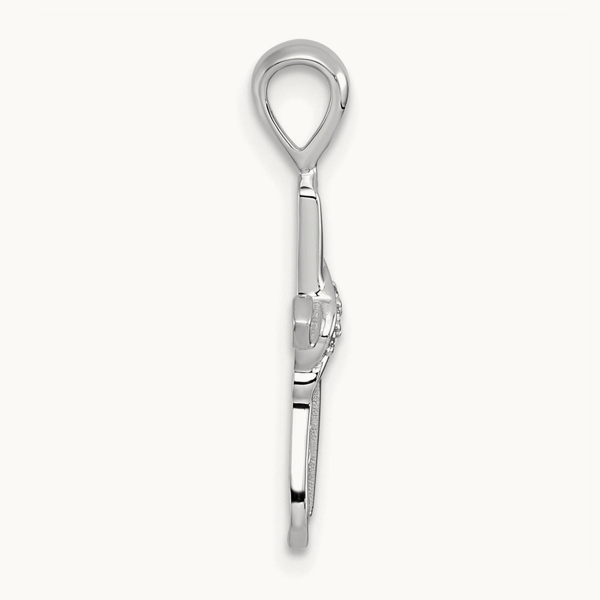 Diamond Cross Pendant — 14K White Gold