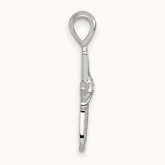 Diamond Cross Pendant — 14K White Gold