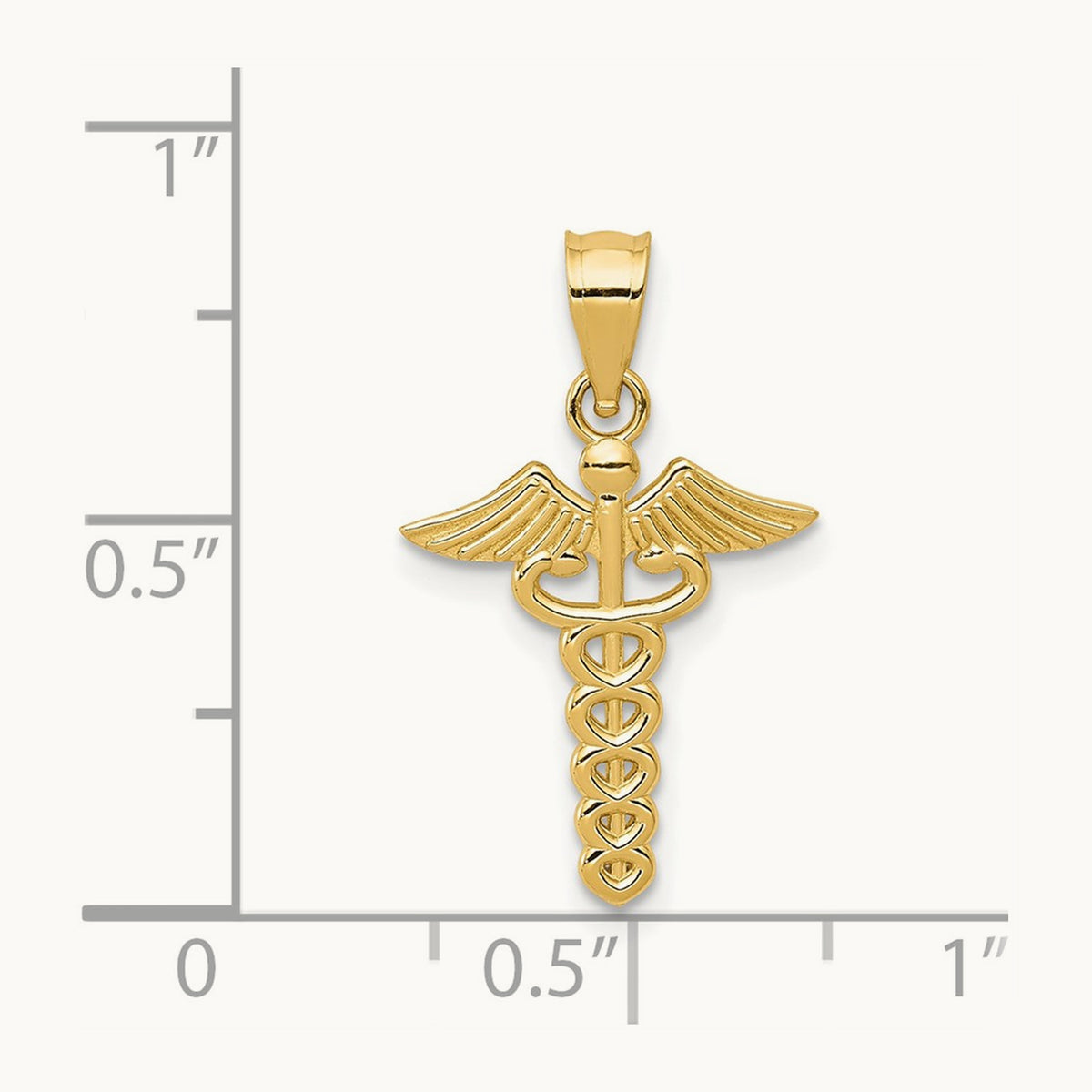 Caduceus Medical Pendant, 14K