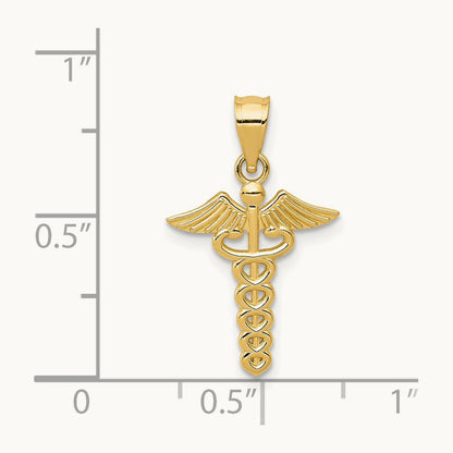 Caduceus Medical Pendant, 14K