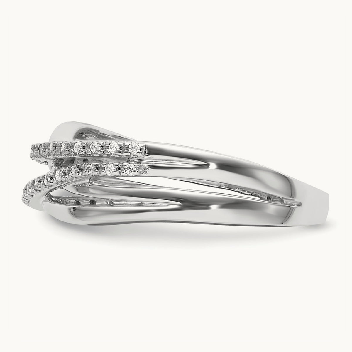 Polished Diamond Ring, 14K White Gold