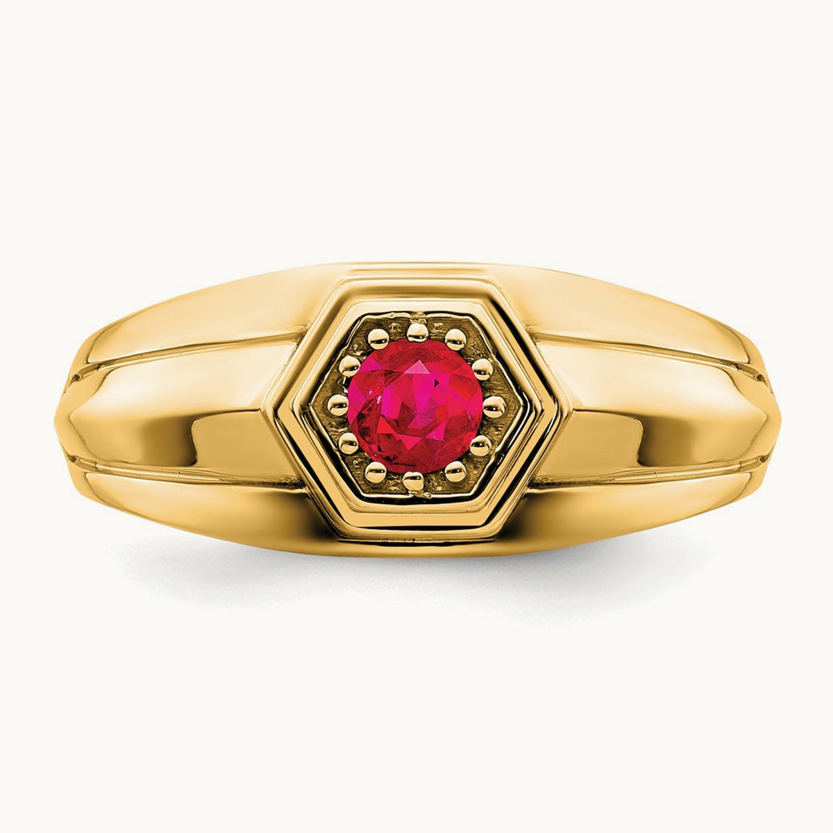 Ruby Mens Ring, 14K