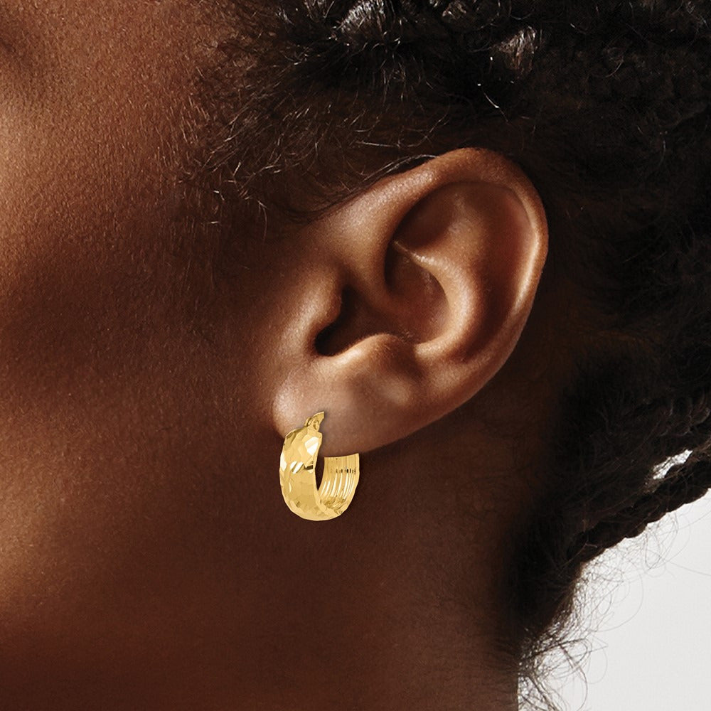 Polished and Diamond Cut Hoop Earrings — photo set