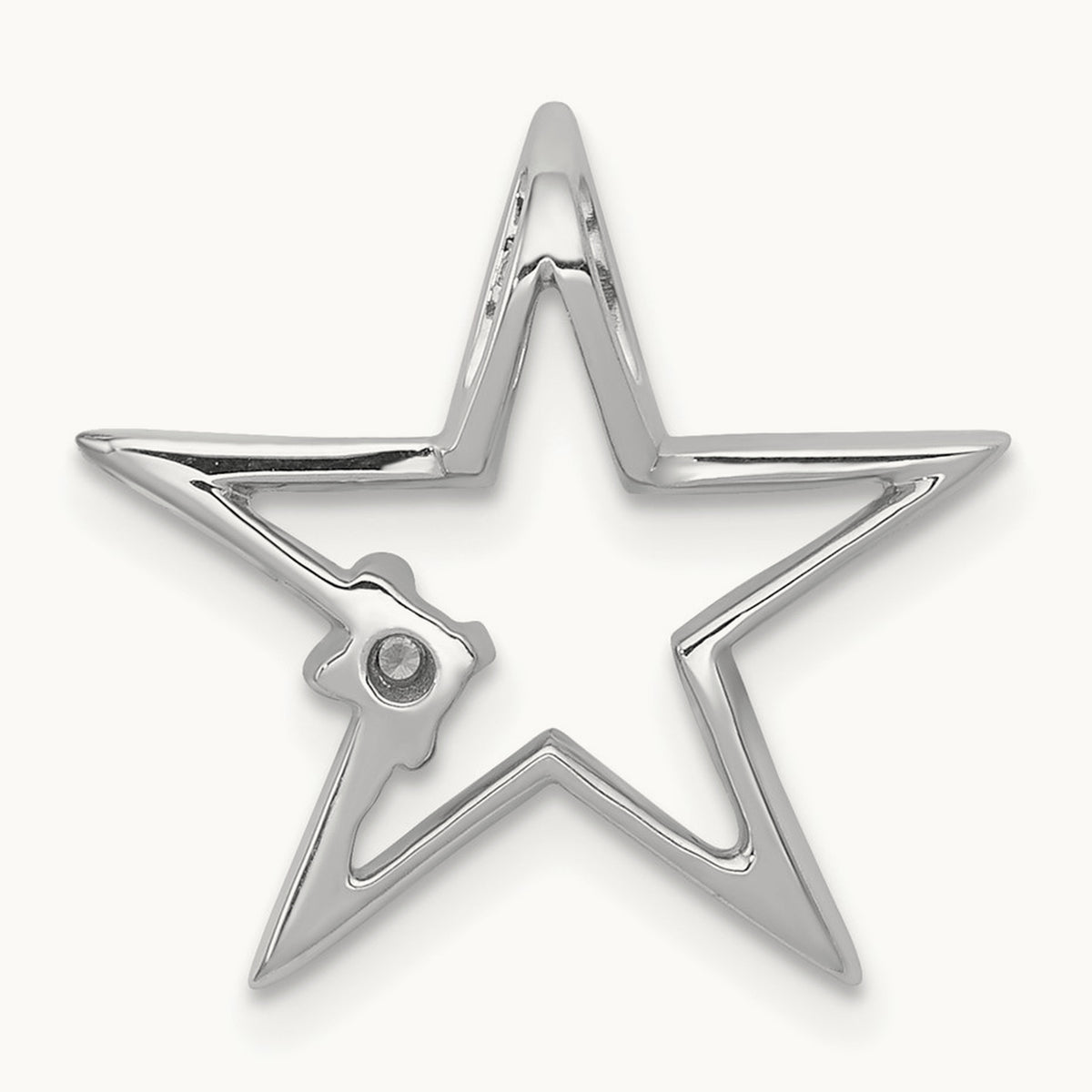 .01ct. Diamond Star Chain Slide, 14K White Gold