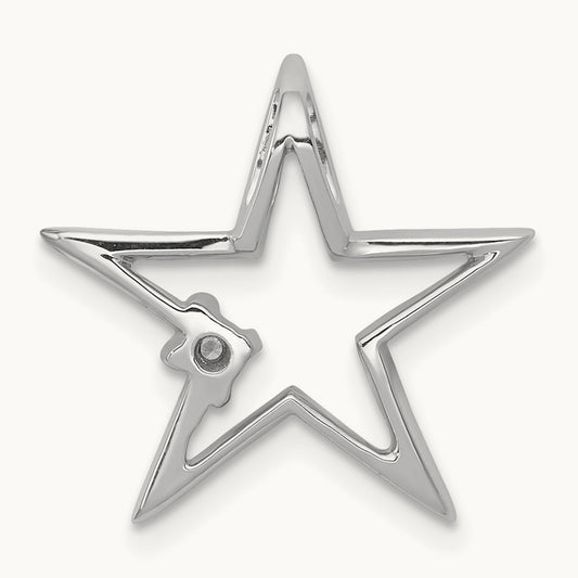 .01ct. Diamond Star Chain Slide, 14K White Gold