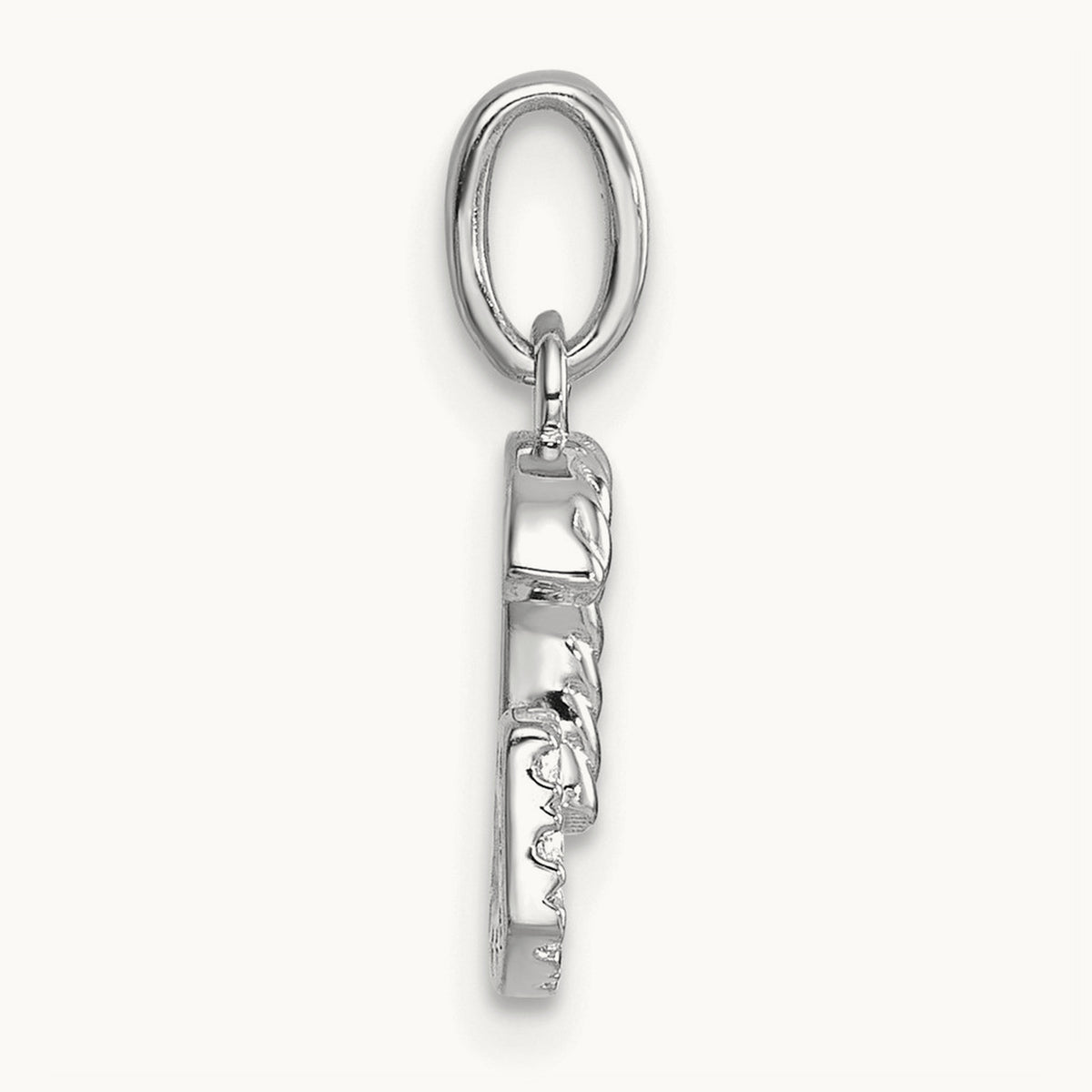 Twisted Diamond Charm — 14K White Gold, G