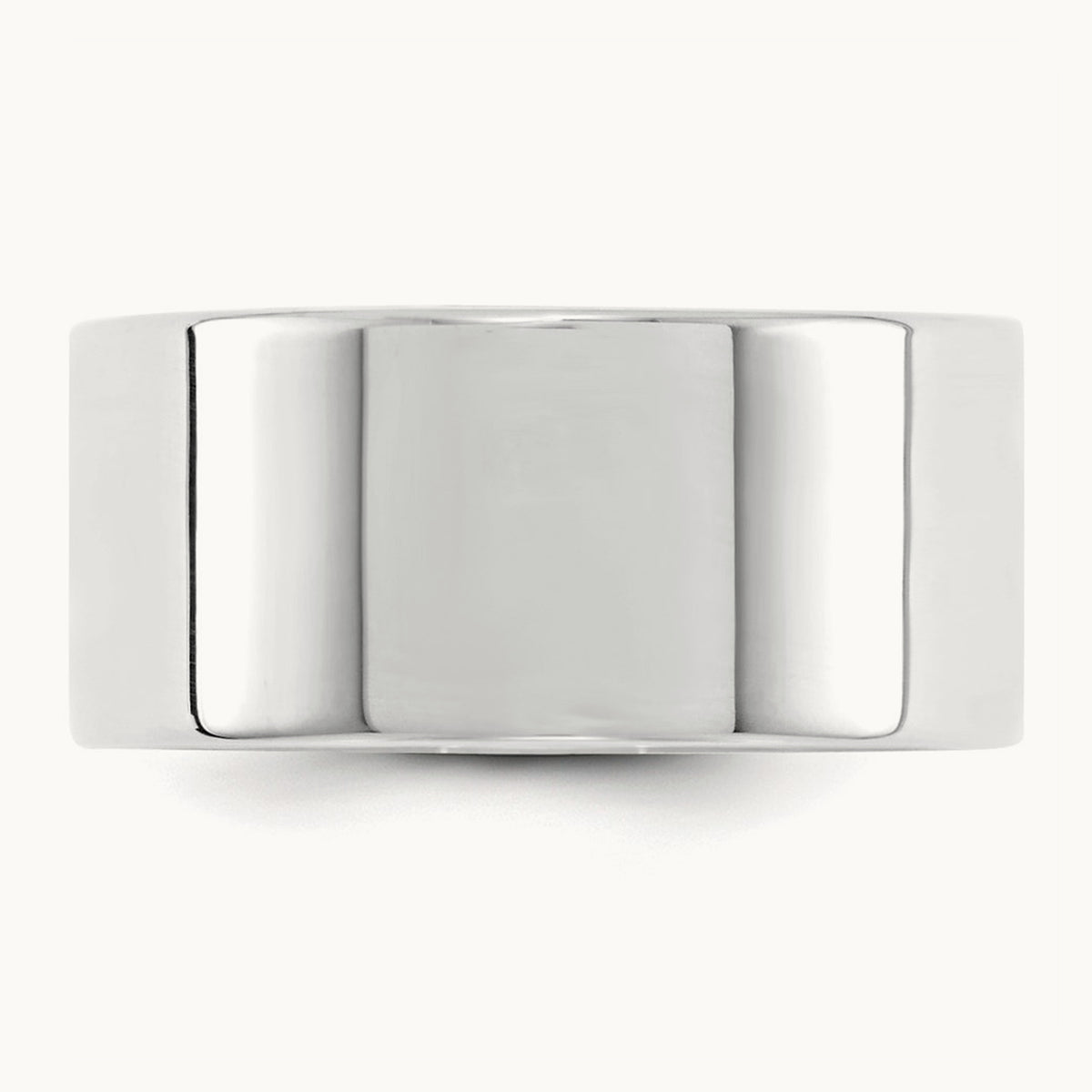 Lightweight Flat Band, 10mm, 10K White Gold