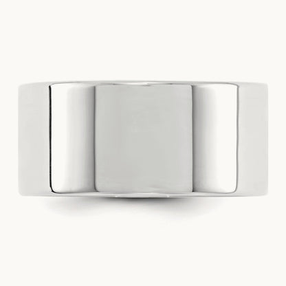 Lightweight Flat Band, 10mm, 10K White Gold