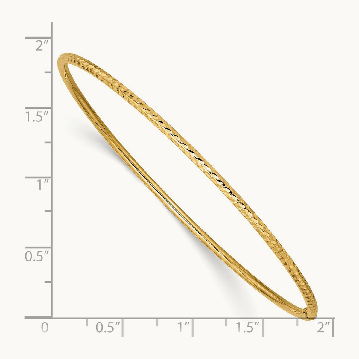 Diamond-cut Tube Slip-on Bangle — 2mm