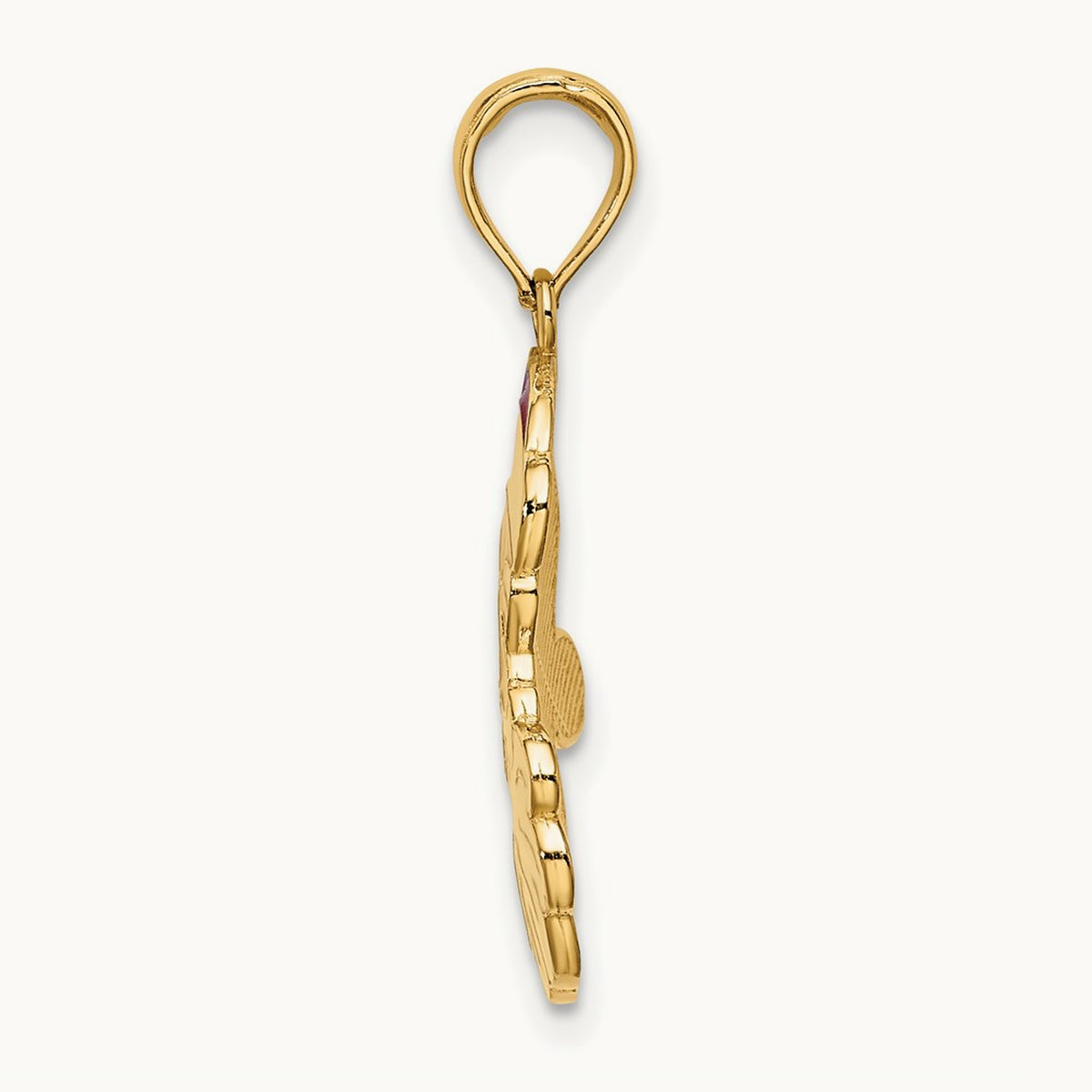 w/ Enamel Santa Face Charm, 14K