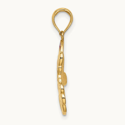 w/ Enamel Santa Face Charm, 14K