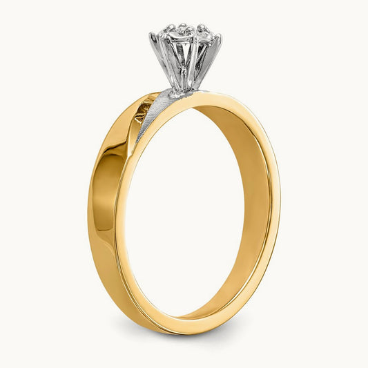 AA Quality Trio Complete Engagement Ring, 14K