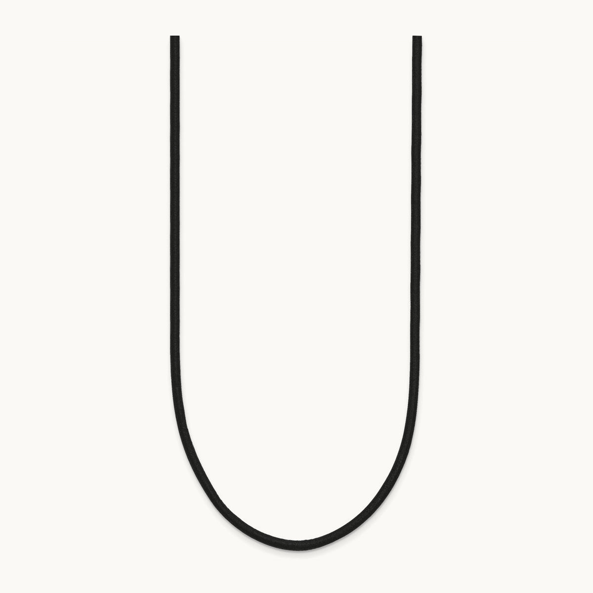 18in Black Leather Cord Necklace — 14K Yellow Gold, 2mm
