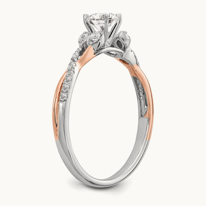 And Rose Gold Semi-Mount Engagement Ring, 0.15 ct tw