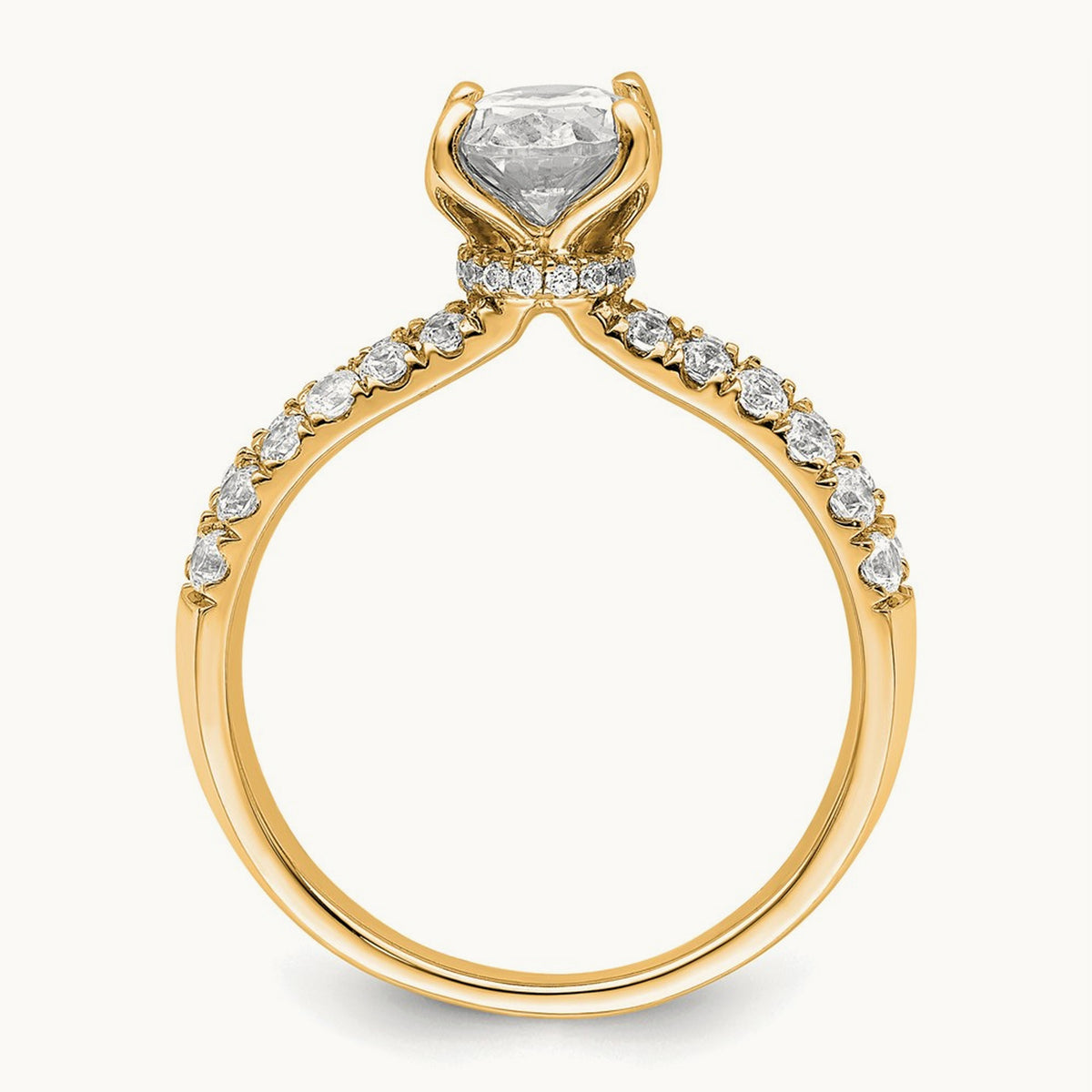 Oval Engagement Ring, 1.50 ct tw Lab-Grown Diamond — 14K Yellow Gold