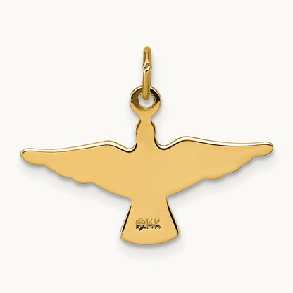 Polished Dove Pendant, 14K