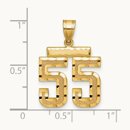Medium Diamond-cut Number 55 Charm, 14K
