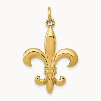 Solid Fleur de Lis 3-D Charm, 14K