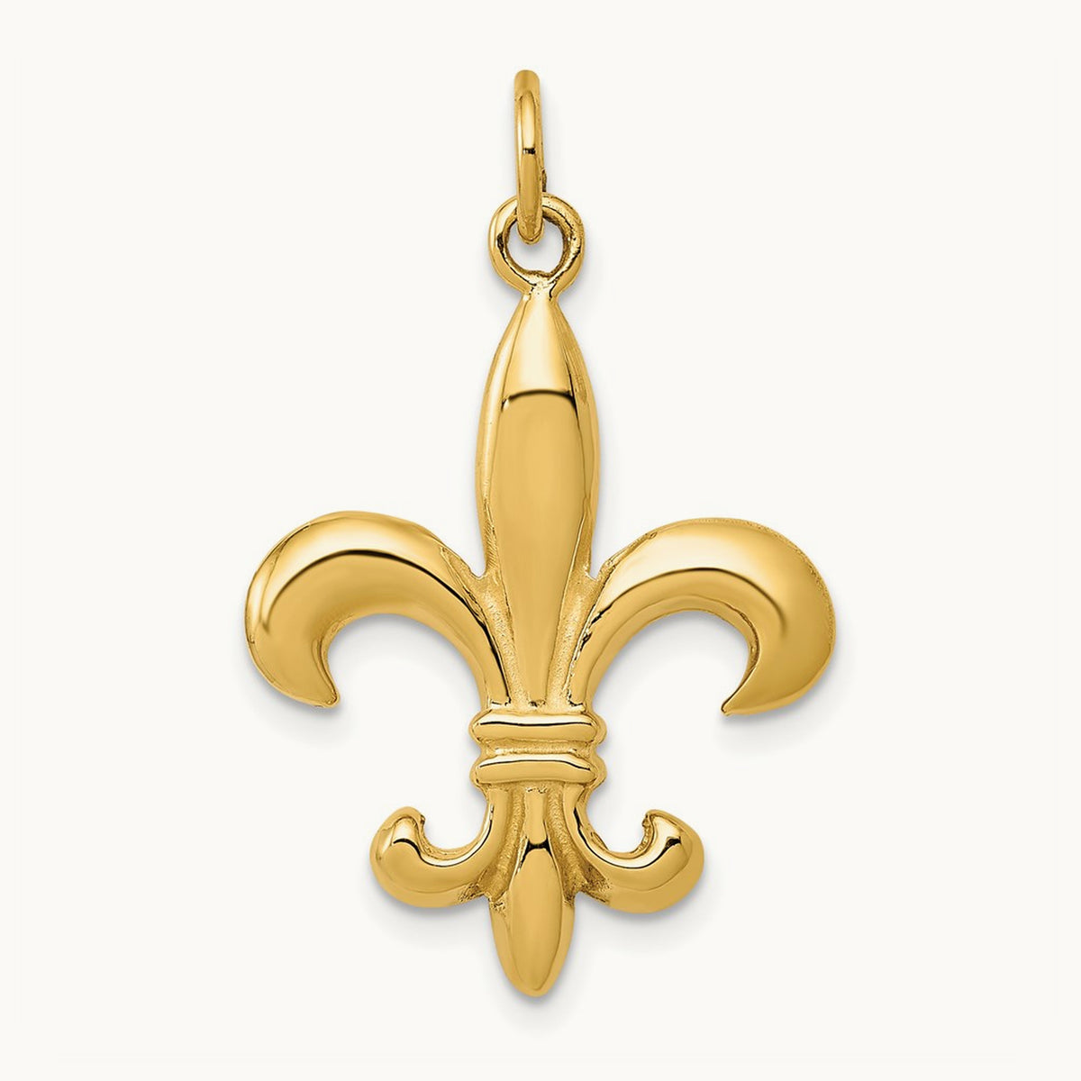 Solid Fleur de Lis 3-D Charm, 14K