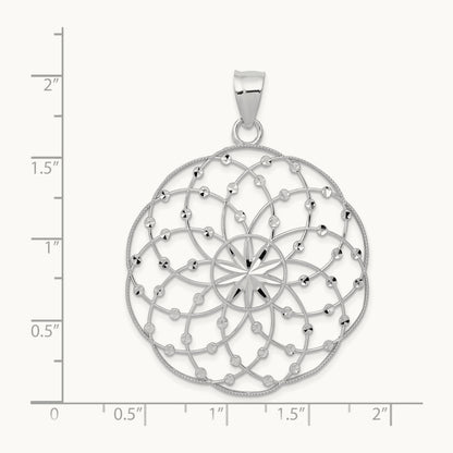 Diamond Cut Sphere Pendant — 14K White Gold