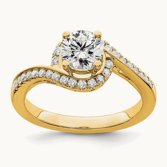 Semi-Mount Engagement Ring, 0.25 ct tw Lab-Grown Diamond — 14K Yellow Gold