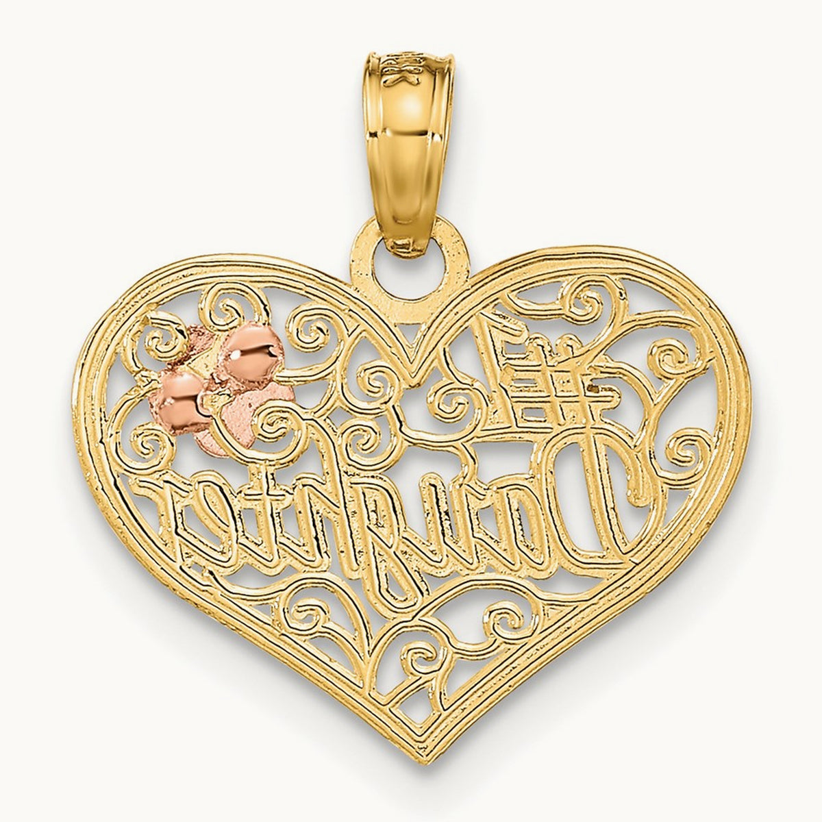 #1 DAUGHTER In Heart w/ Flowers Charm — photo set