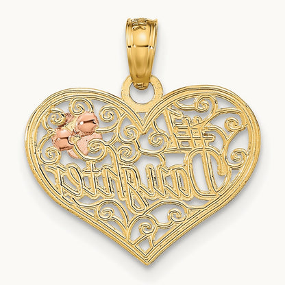 #1 DAUGHTER In Heart w/ Flowers Charm — photo set