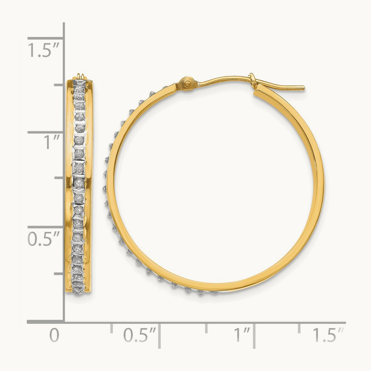 Diamond Fascination Diamond Dust/Accent Hoop Earrings, 14K