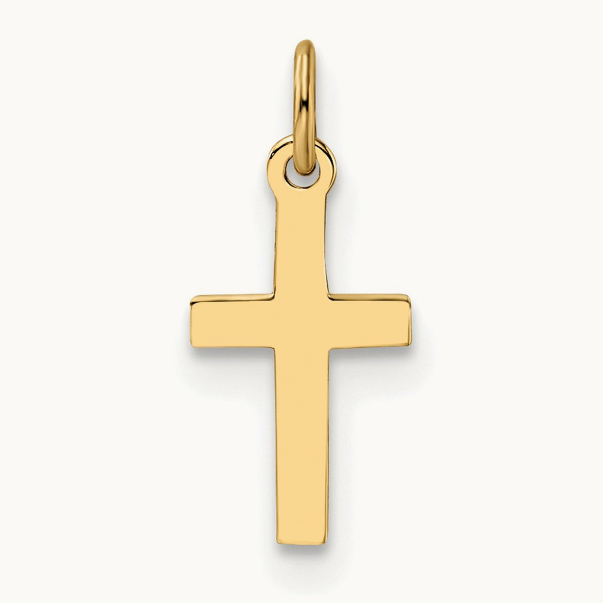Polished Solid Cross Pendant — 14.82mm