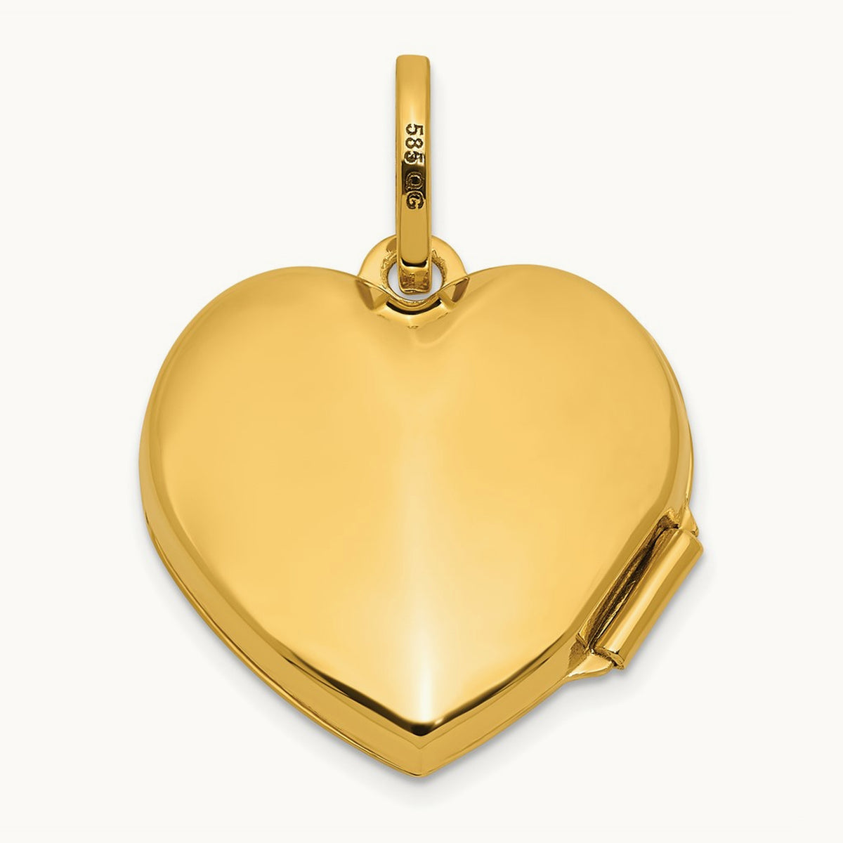 Polished with Border Heart Locket — 18mm