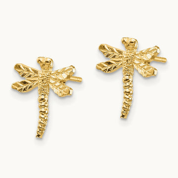 Dragonfly Post Earrings, 14K