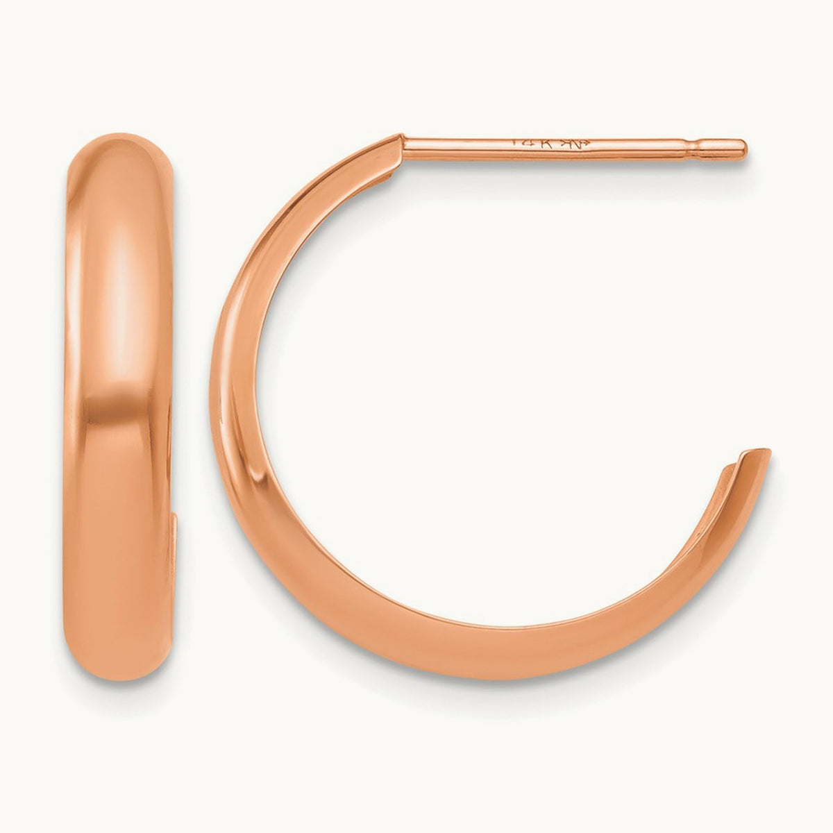 Polished Hoop Earrings, 14K Rose Gold